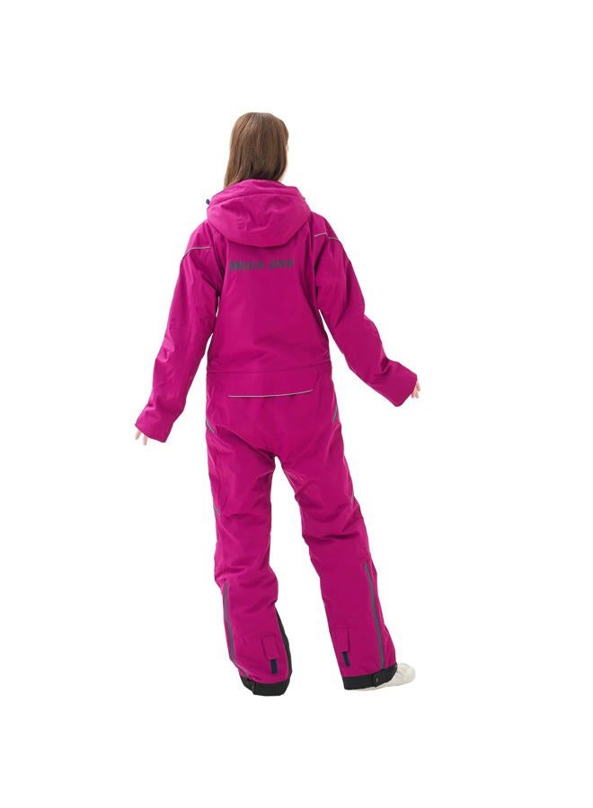MOUS ONE Women One Pieces Ski Suits Waterproof Warm Insulated Ski Jumpsuit Removable Hood Snowsuit for Snow Sport(Purple, Medium) - Image 2