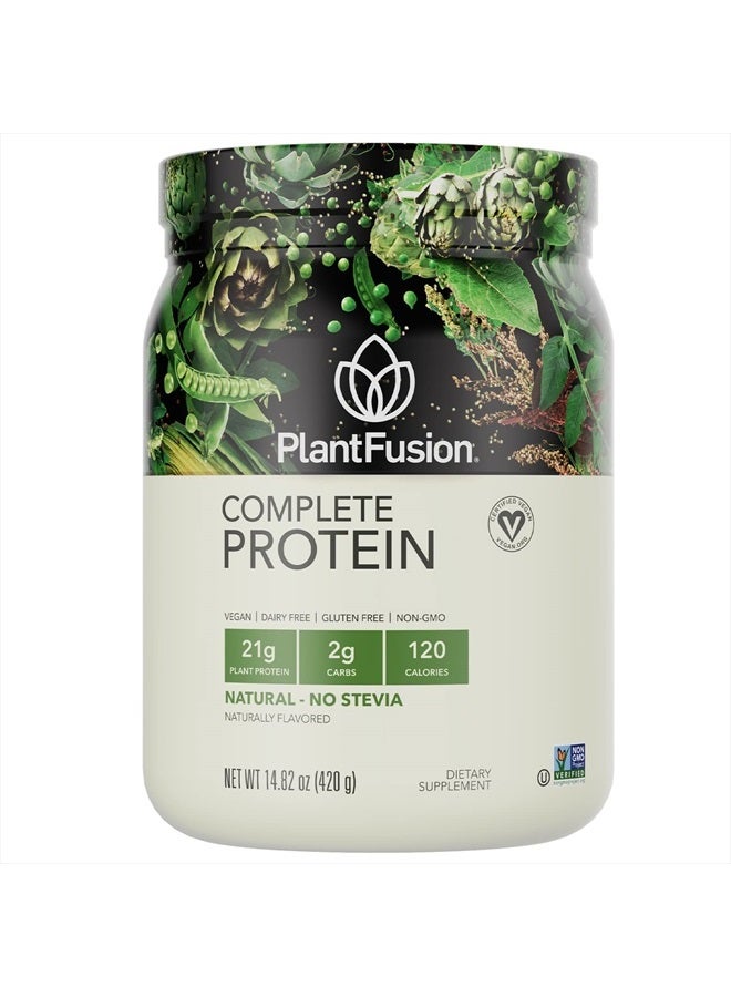 PlantFusion مسحوق بروتين نباتي كامل - مسحوق بروتين نباتي مع BCAAs، إنزيمات هضمية وبروتين البازلاء - كيتو، خالي من الغلوتين، غير الألبان، بدون سكر، غير معدّل وراثيًا - طبيعي - بدون ستيفيا 0.93 رطل - Image 1