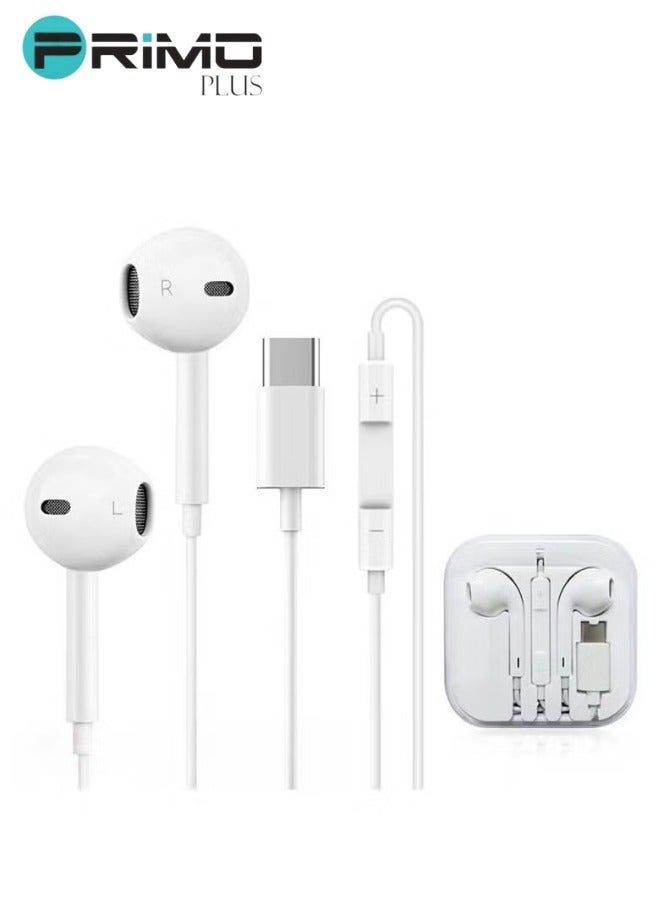 primoplus Primoplus type-c Wired Earpods With built-in Microphone white Z45D59A7FE335C3F2034CZ