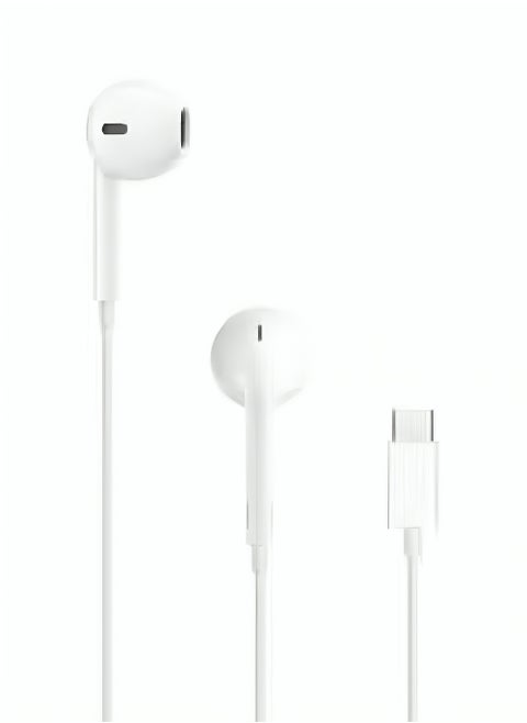 Type-C Wired Earphones with Built-in Microphone Compatible with Samsung, Apple iPad& iphone 15 pro max-White