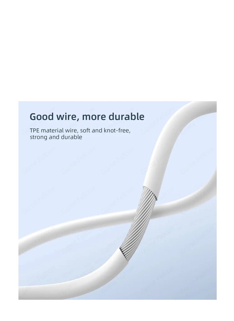 PRIMO PLUS - Type-C Wired Earphones with Built-in Microphone Compatible with Samsung, Apple iPad& iphone 15 pro max-White - Image 1
