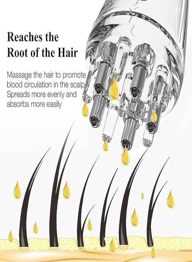 TECH LOGO ELECTRONICS Oil Applicator Comb, Smooth Root Comb Applicator Bottle For Scalp Oil, Anti Hair Loss Lotion Dispenser, Anti-Leak, 6Ml Scale Control, Salon Care, Oily/Greasy Hair, Transparent - Image 2