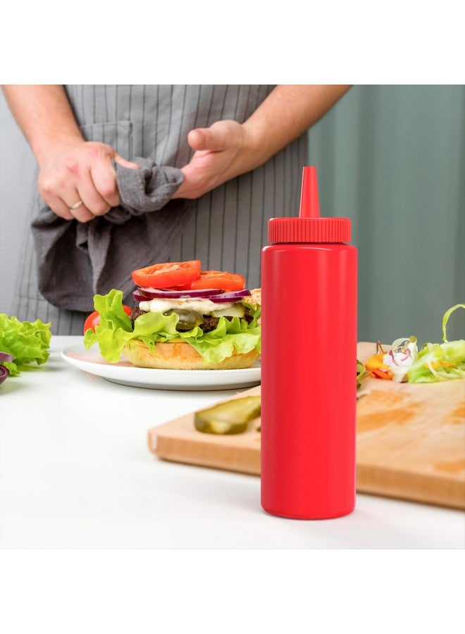 BRIGHTFROM Condiment Squeeze Bottles, Red/Yellow 8 Oz Empty Squirt Bottle With Wide Neck - Great For Ketchup, Mustard, Syrup, Sauces, Dressing, Oil, Bpa Free Plastic - 2 Pack - Image 4