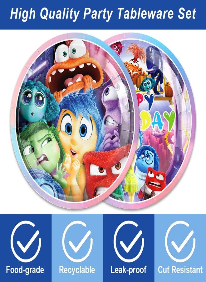 OMTO 40Pack Inside Out Birthday Party Supplies include 20 plates, 20 napkins for Inside Out Party Decoration (Napkin+Plates)AH - Image 2