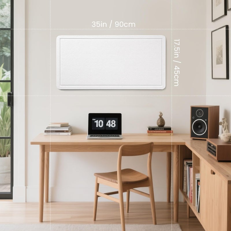 Lightomorrow Bulletin Board, 24 x 18 inches Felt Board Decorative Pin Board, Vision Board Cork Board Alternative for Wall, Foldable Photo Board Self-Adhesive Vision Board with 20 Pushpins - White - Image 3