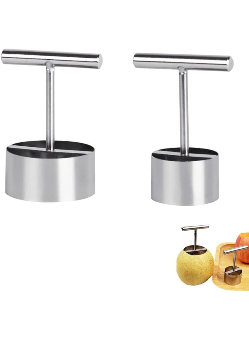 Two-piece stainless steel apple and pear corer set, fruit peeling tool, kitchen fruit coring tool set for pears, apples, and vegetables - Image 1