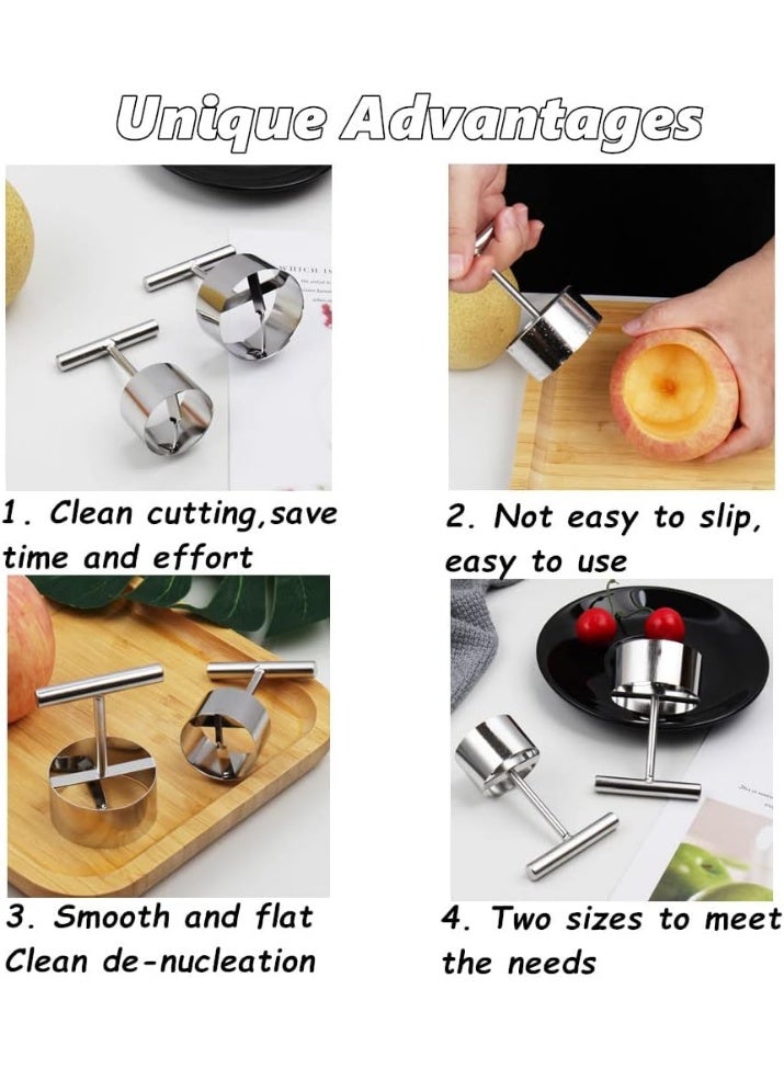 Two-piece stainless steel apple and pear corer set, fruit peeling tool, kitchen fruit coring tool set for pears, apples, and vegetables - Image 4