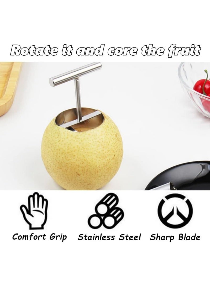 Two-piece stainless steel apple and pear corer set, fruit peeling tool, kitchen fruit coring tool set for pears, apples, and vegetables - Image 3