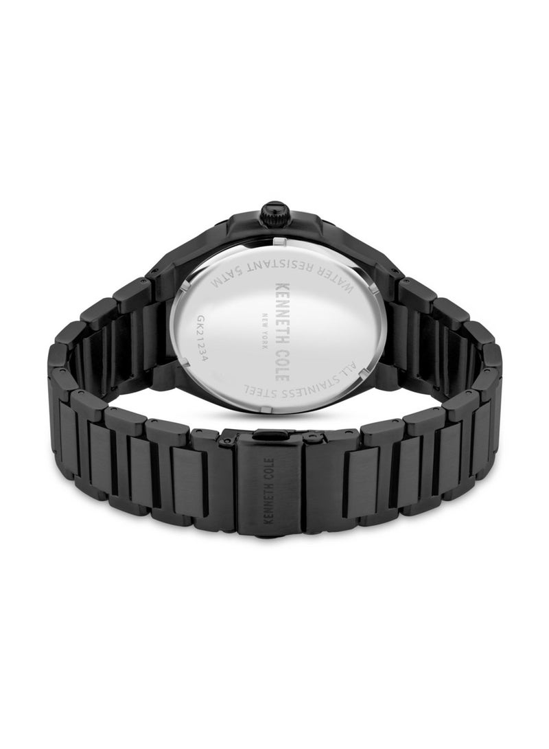 Kenneth Cole Men Analog Quartz Black Stainless Steel Band Watch KCWGK2123401 - 43.5mm - Image 3