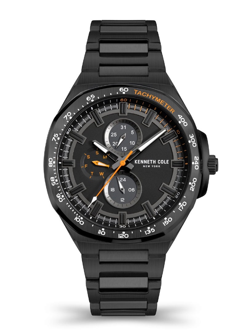 Kenneth Cole Men Analog Quartz Black Stainless Steel Band Watch KCWGK2123401 - 43.5mm - Image 1