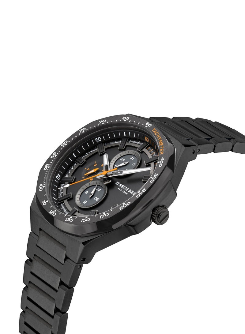 Kenneth Cole Men Analog Quartz Black Stainless Steel Band Watch KCWGK2123401 - 43.5mm - Image 2