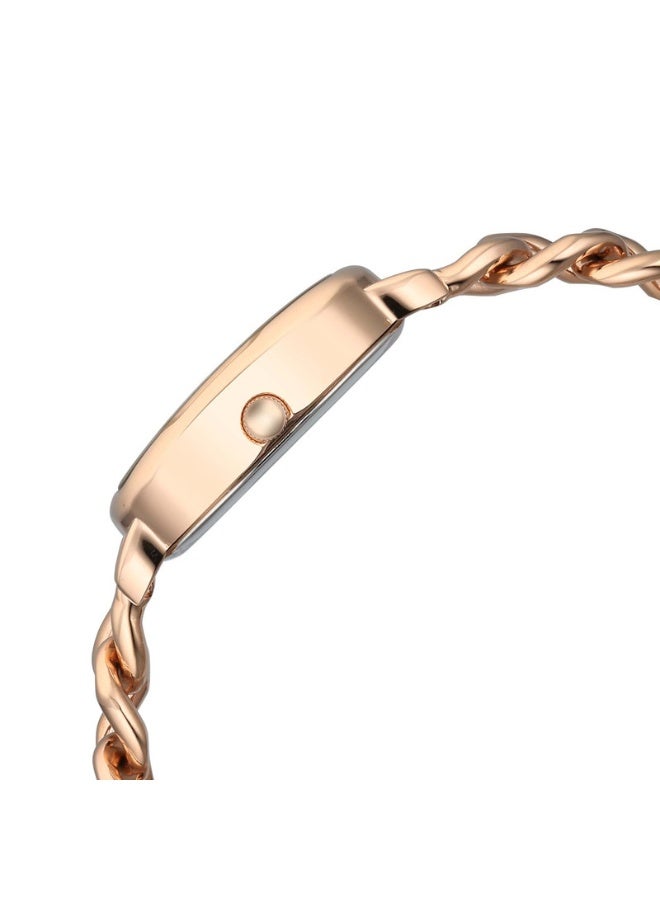 TITAN ساعة رجا شوستوبير للنساء 95309WM01 – قرص وردي ذهبي، حزام معدني وردي ذهبي، كوارتز، زجاج معدني، ساعة أنيقة وجاهزة كهدية - Image 4