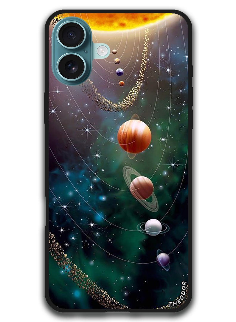 Theodor غطاء واقي مضاد للخدش ومقاوم للصدمات لجهاز iPhone 16 (6.1) بوصة - كواكب 1 - Image 1