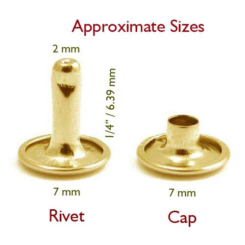 Nimida Double Cap Rivets Brass Medium Size7 mm Bronze for DIY Leather Craft Pack 100 pcs - Image 4