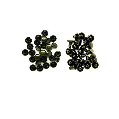 Nimida Double Cap Rivets Brass Medium Size7 mm Bronze for DIY Leather Craft Pack 100 pcs - Image 3