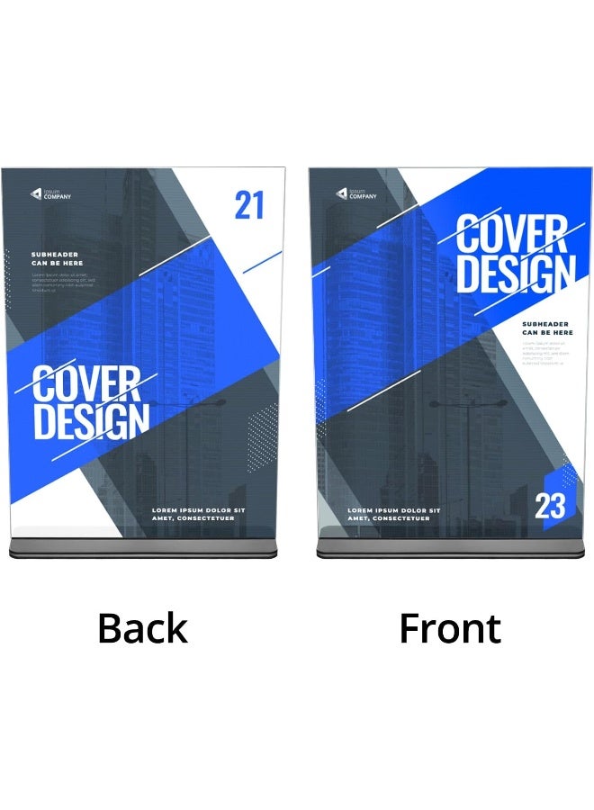 TPGP ® 6 Pack A4 Acrylic Sign Holder with Base, Double Sided Acrylic Display Stand Poster Menu Holder for Office Hotel Restaurant Exhibition Wedding - Image 3