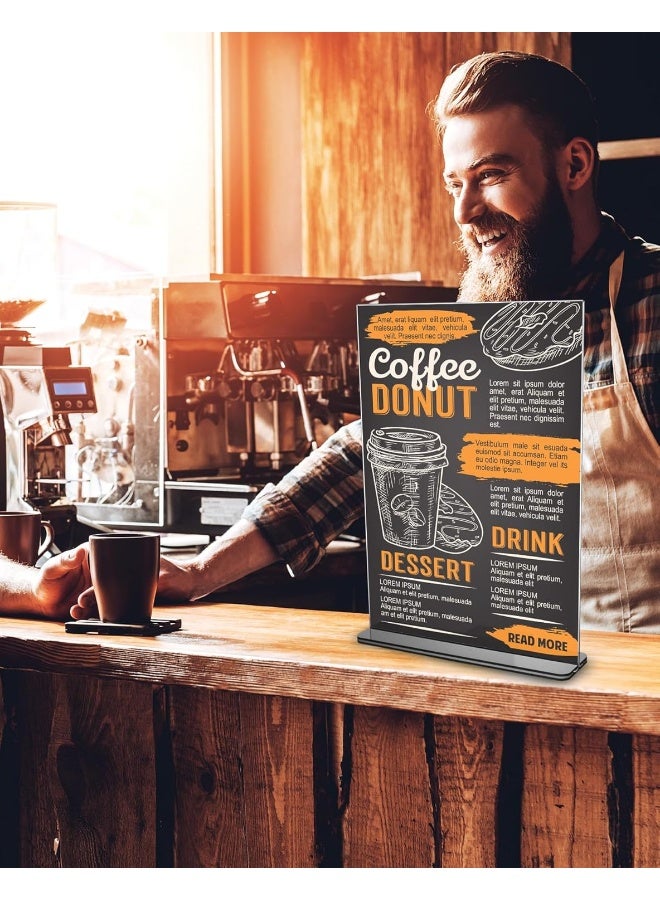 TPGP ® 6 Pack A4 Acrylic Sign Holder with Base, Double Sided Acrylic Display Stand Poster Menu Holder for Office Hotel Restaurant Exhibition Wedding - Image 4