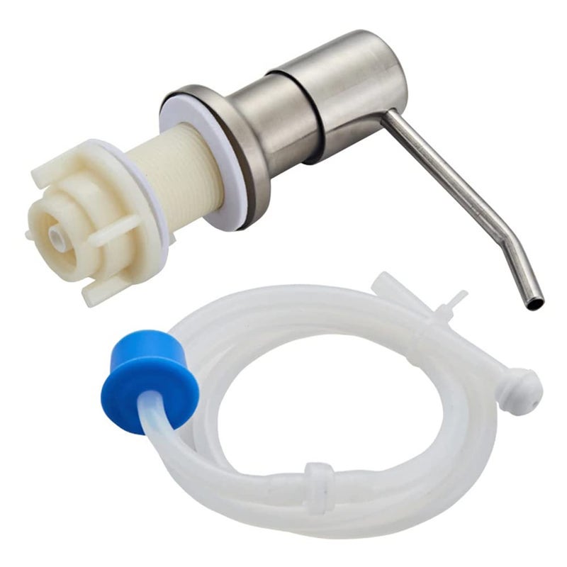 amiciCare Kitchen Sink Soap Dispenser Built-in Countertop S.S Steel Dispenser Pump with 360 Degree Rotating Head and 1.15m Extension Pipe (Dispenser Pump with Extension Pipe), Plastic - Image 1