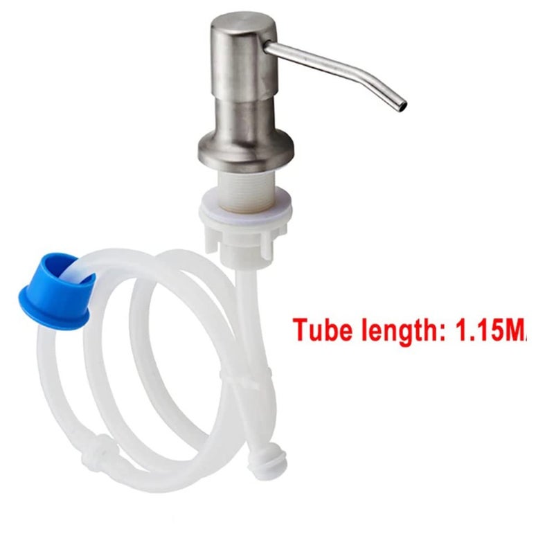 amiciCare Kitchen Sink Soap Dispenser Built-in Countertop S.S Steel Dispenser Pump with 360 Degree Rotating Head and 1.15m Extension Pipe (Dispenser Pump with Extension Pipe), Plastic - Image 2