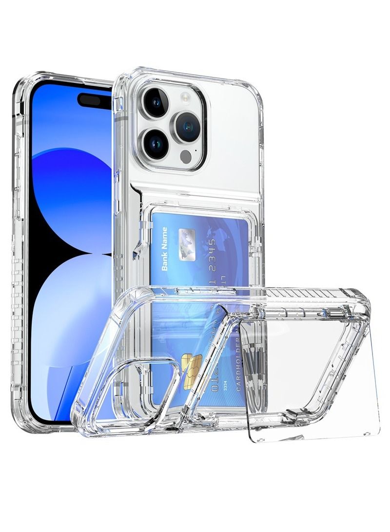 Gerenic Phone Case, Case Compatible with  iPhone 15/15Plus/15Pro/15ProMax, Phone Case with Card Holder (4 Cards)& Kickstand, Shockproof Rugged Hard Back & TPU Edge Shockproof Protective Wallet Case  - Image 1