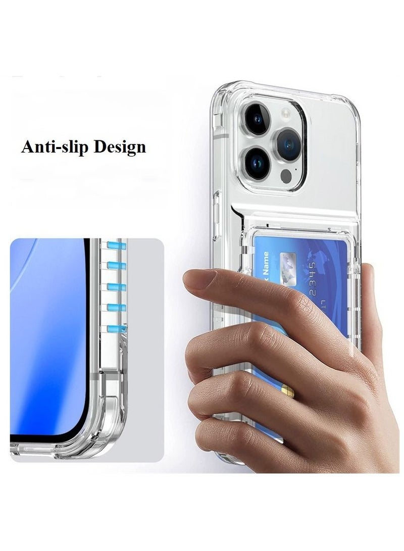 Gerenic Phone Case, Case Compatible with  iPhone 15/15Plus/15Pro/15ProMax, Phone Case with Card Holder (4 Cards)& Kickstand, Shockproof Rugged Hard Back & TPU Edge Shockproof Protective Wallet Case  - Image 4