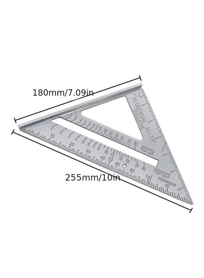 Silvery Aluminum Alloy Triangle Square Ruler Miter Protractor Carpenter Measuring Tool - Image 5