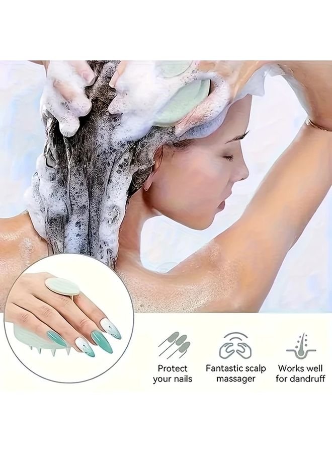 ماساج سيليكون عشوائي الألوان لفروة الرأس مع فرشاة شامبو بمقبض من ABS لتألق الشعر - Image 3