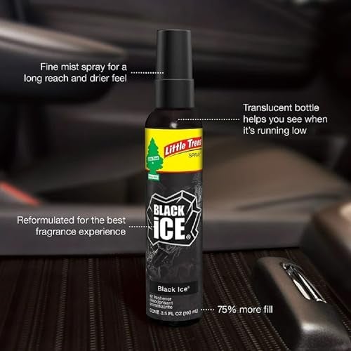 Little Trees Black Ice Spray Air Freshener 103ml | Bold Citrus & Woody Cologne Fragrance | Instant Freshness | For Car, Home & Office | Imported from USA - Image 4