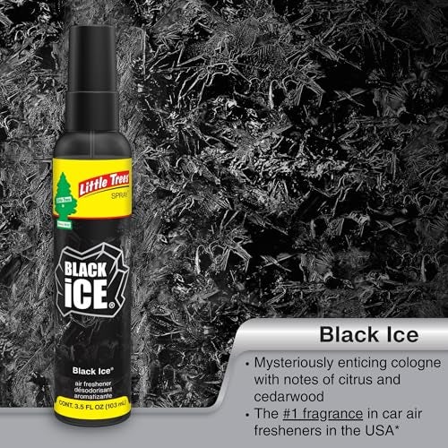 Little Trees Black Ice Spray Air Freshener 103ml | Bold Citrus & Woody Cologne Fragrance | Instant Freshness | For Car, Home & Office | Imported from USA - Image 3