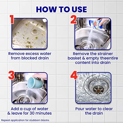 Kiwi Dranex Drain Cleaner Powder | India's No.1 Drain Expert | Fast Action Formula Clears Grease, Hair, Food Blockages in 30 Min | Safe for Kitchen Sink, Wash Basin, Bathroom drain & Pipes |Pack of 8 - Image 5
