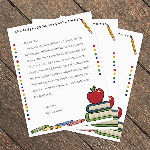 Canopy Street Teacher Letterhead / 50 Sheets 8.5" x 11" Whimsical Classroom Design/Colorful School Supplies Illustration/Back To School Paper - Image 4