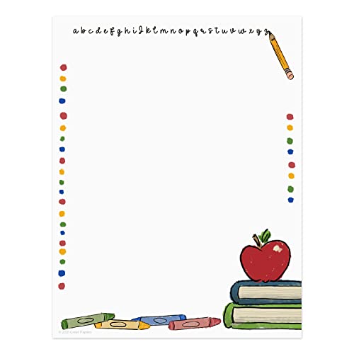 Canopy Street Teacher Letterhead / 50 Sheets 8.5" x 11" Whimsical Classroom Design/Colorful School Supplies Illustration/Back To School Paper - Image 1