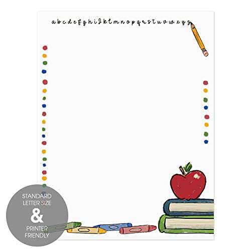 Canopy Street Teacher Letterhead / 50 Sheets 8.5" x 11" Whimsical Classroom Design/Colorful School Supplies Illustration/Back To School Paper - Image 2