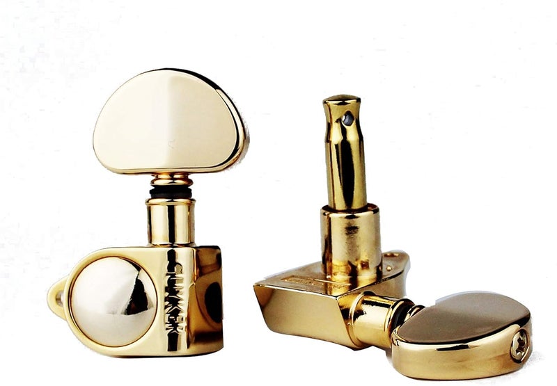 guyker Guitar Machine Heads (3L + 3R Handed) – 1:21 Sealed Tuners Tuning Key Pegs with Big handle Replacement for Electric, Folk or Acoustic Guitars – Gold, GK102G - Image 5