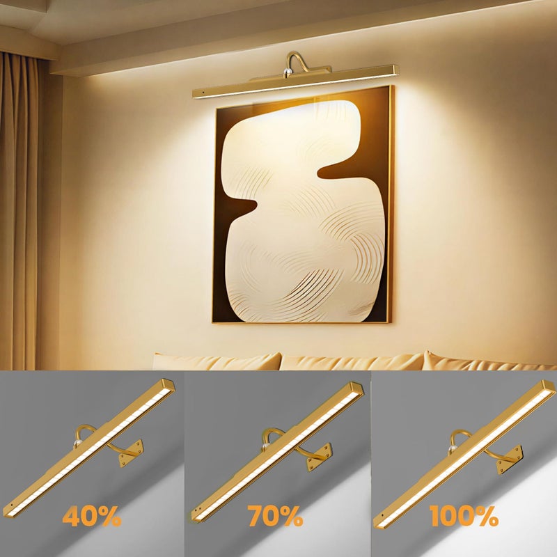 Craftersmark 3 Pack Picture Lights Battery Operated - 24Inch Brass Wireless for Gallery, Museum, Mirror, Picture Frames & Office DÃ©cor - Image 5
