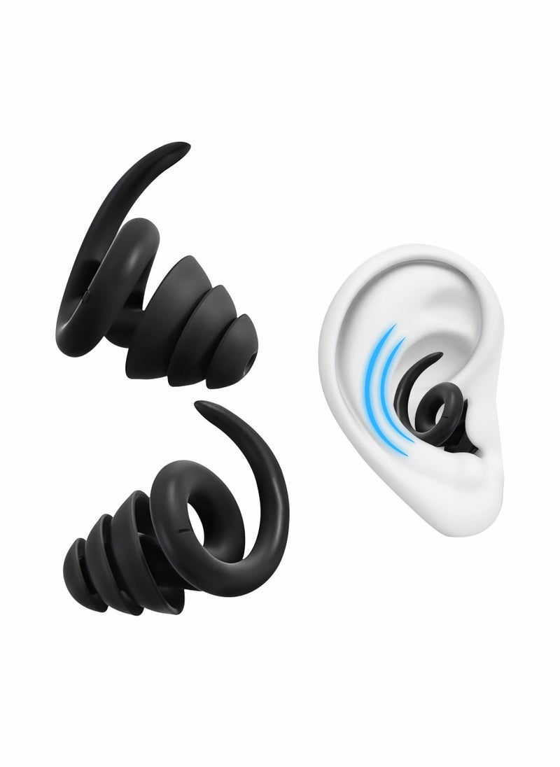 Generic Ear Plugs for Sleeping Noise Cancelling, Reusable and Washable Silicone Earplugs for Noise Reduction, Sound Blocking Ear Plugs for Sleep, Concert, Snoring, Work, Swimming, Shooting Range (Black)  - Image 1