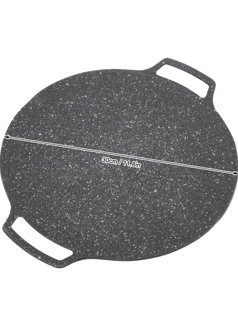 Generic Round Griddle Grill Pan, Nonstick Teppanyaki Pan Aluminum Alloy Korean BBQ Grill Pan for Home Camping Stovetop BBQ Grill Plate for Indoor Outdoor Cooking, Good Thermal Insulation (Universal Type 30cm)  - Image 5