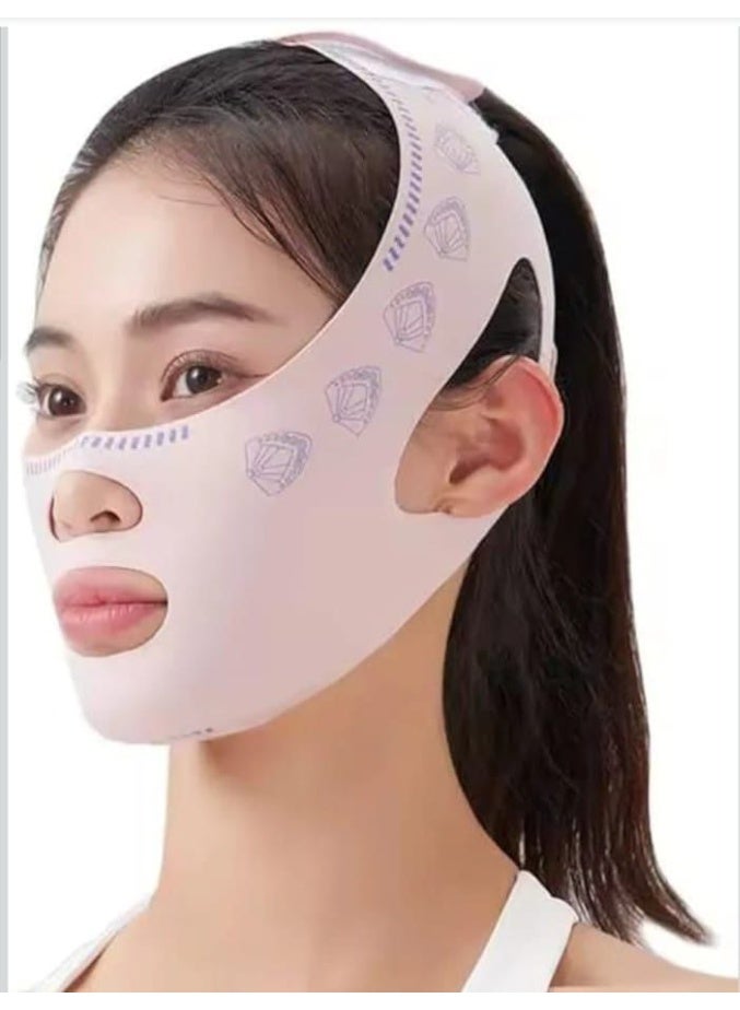 Elastic Lycra face mask for firming the skin and reducing the double chin – Facial care and contouring kit - Image 1
