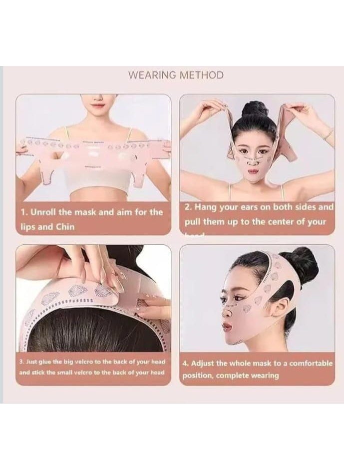 Elastic Lycra face mask for firming the skin and reducing the double chin – Facial care and contouring kit - Image 3