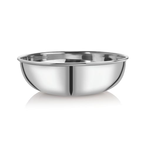 EMBASSY Premium 18G Plain Tasla (Kadhai Without Handle), Size 16, 30 cms, 5000 ml, Heavy/Thick, Stainless Steel - Image 1