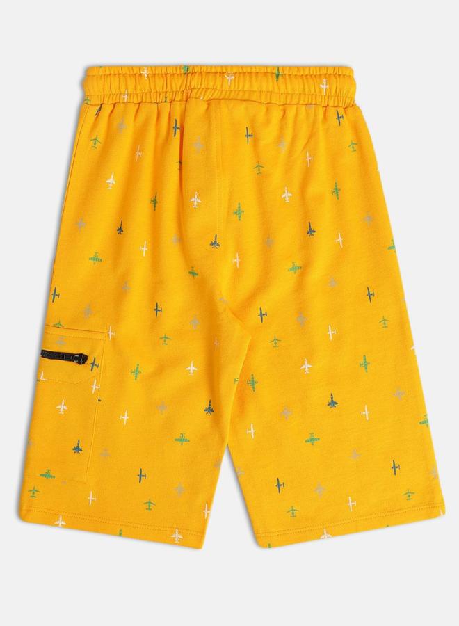 MINIKLUB Boys Cotton Knitted Shorts with Airplane Print - Image 2