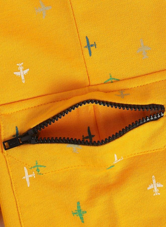 MINIKLUB Boys Cotton Knitted Shorts with Airplane Print - Image 5