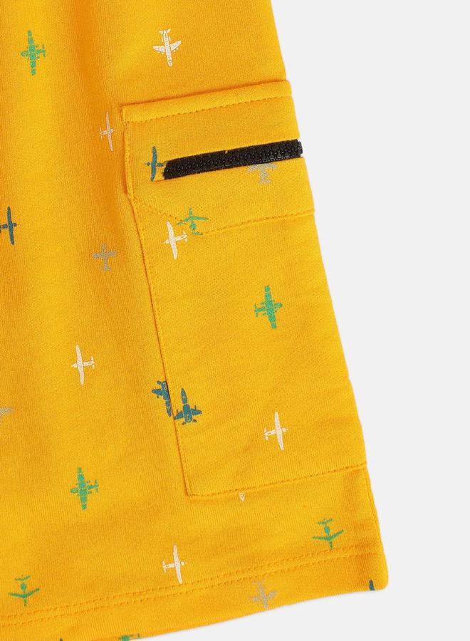 MINIKLUB Boys Cotton Knitted Shorts with Airplane Print - Image 4
