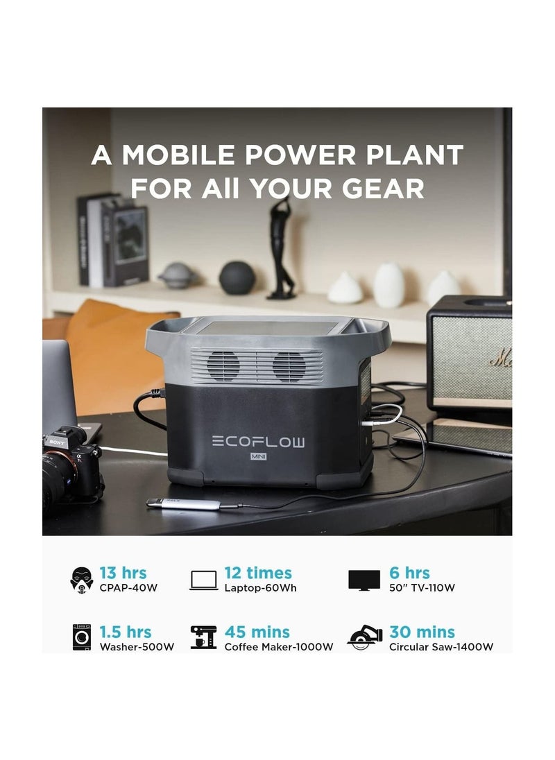 EF ECOFLOW Portable Power Station DELTA Mini, 882Wh Capacity, Solar Powered Generator for Outdoor, Emergency, Home Backup, RV(Solar Panel Not Included)