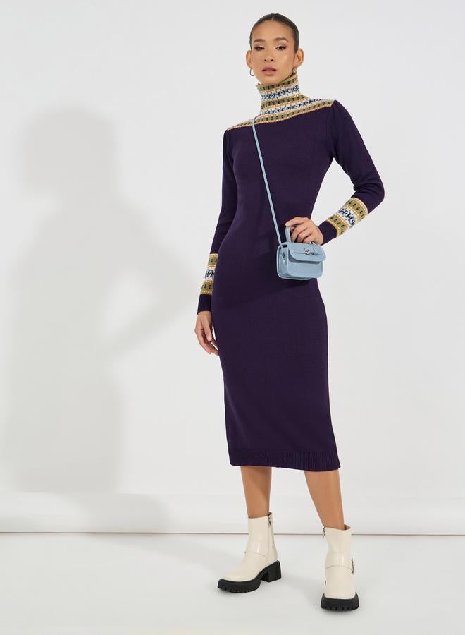 Styli Fair Isle Midi Dress  - Image 1