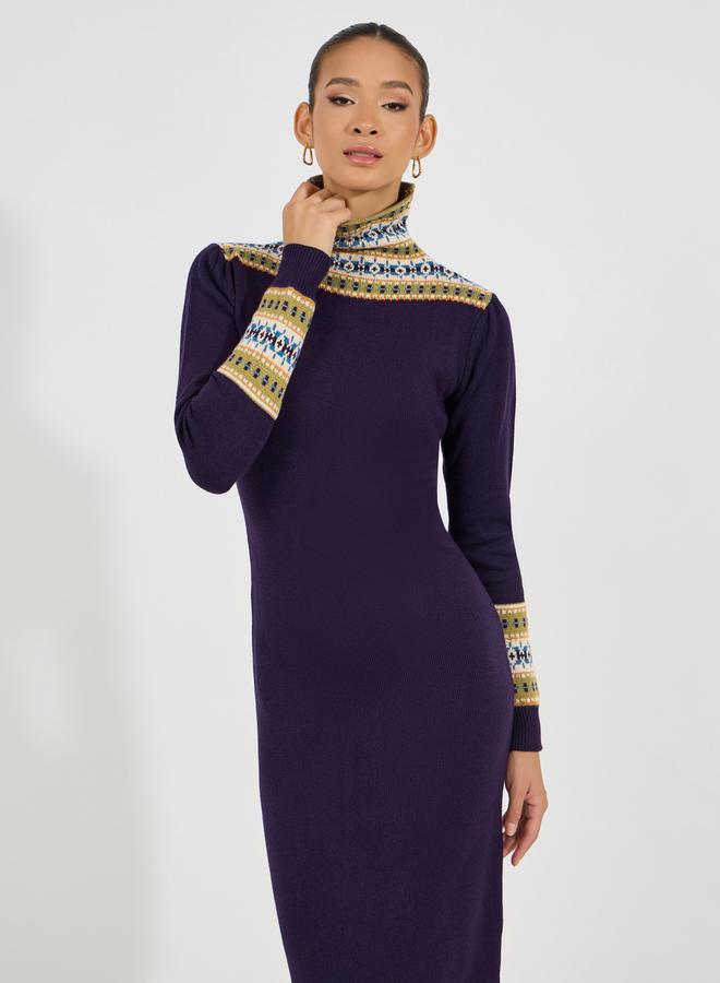 Styli Fair Isle Midi Dress  - Image 5