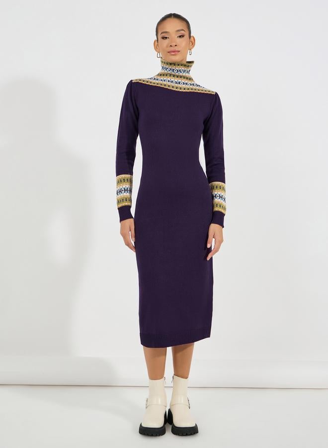 Styli Fair Isle Midi Dress  - Image 4