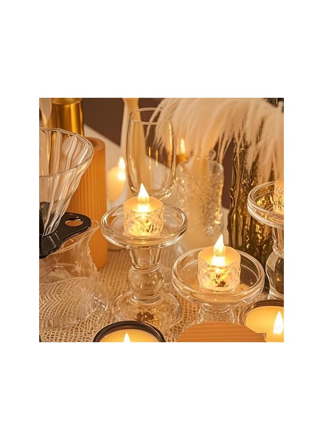 The Bros Led Tea Light 12 Pack, Battery Flameless Tealights, Crystal Night Light, Fake Candles for Seasonal & Festival Celebration, Wedding Decor, Votive Electric Candle for Ramadan/Eid - Image 3