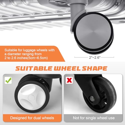 DIGIGRE Luggage Wheel Covers, 8 PCS Silicone Wheel Protector Covers for 2-2.6 inches 8-Spinner Wheels, Wear-Resistant, Anti-Noise, Blue+Pink - Image 3