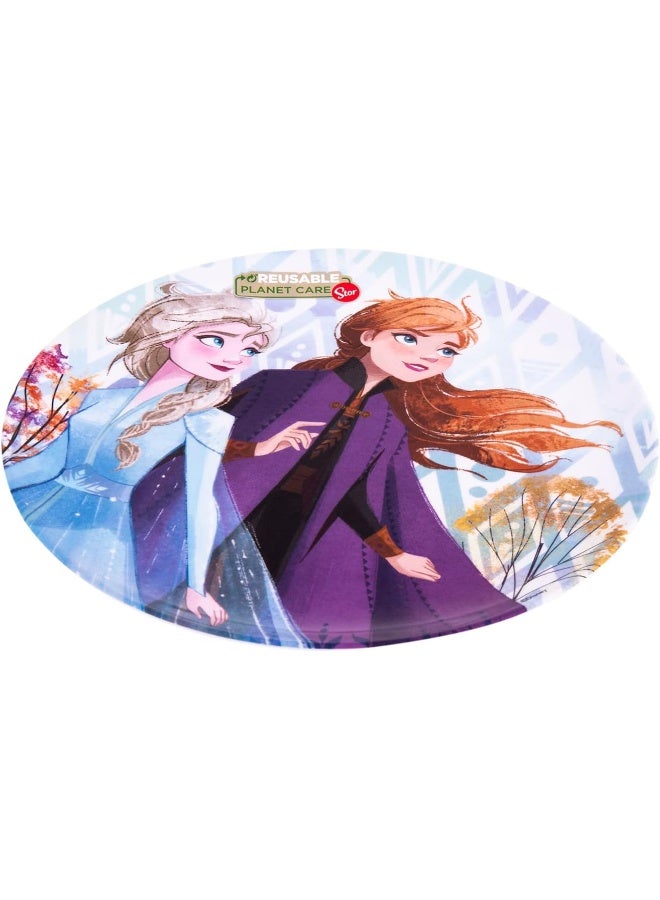 AKDC Round Plate Frozen L(20cm) xW(20cm) xH(1cm) White And Light Blue - Image 1
